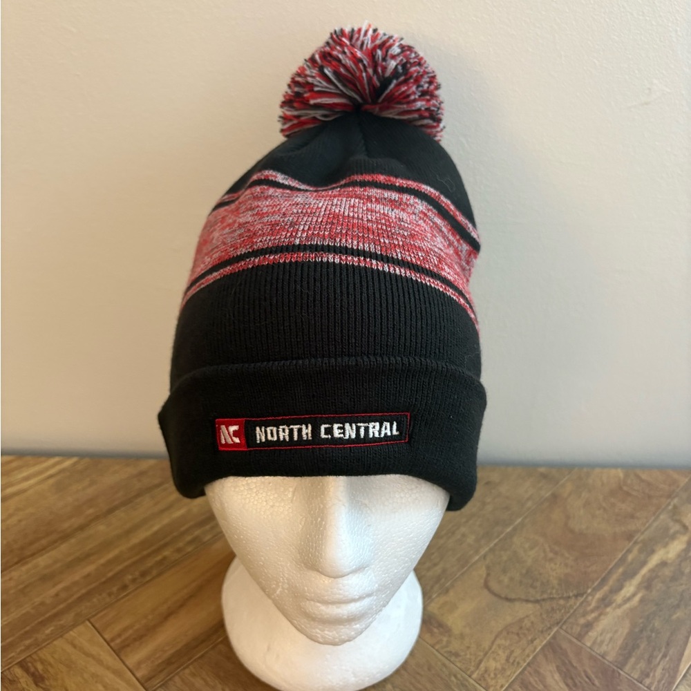New Era Black and Red Knit Pom Beanie Winter football warm sporty